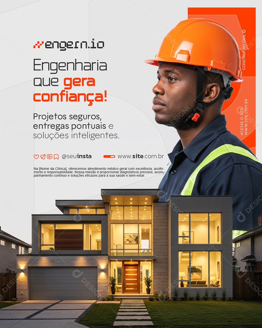 Engenharia Que Gera Confiança Social Media PSD Editável