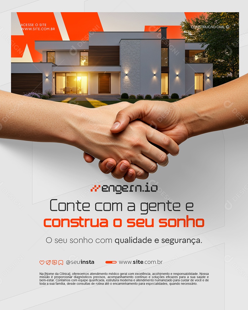 Engenharia Conte Com a Gente e Construa o Seu Sonho Social Media PSD Editável