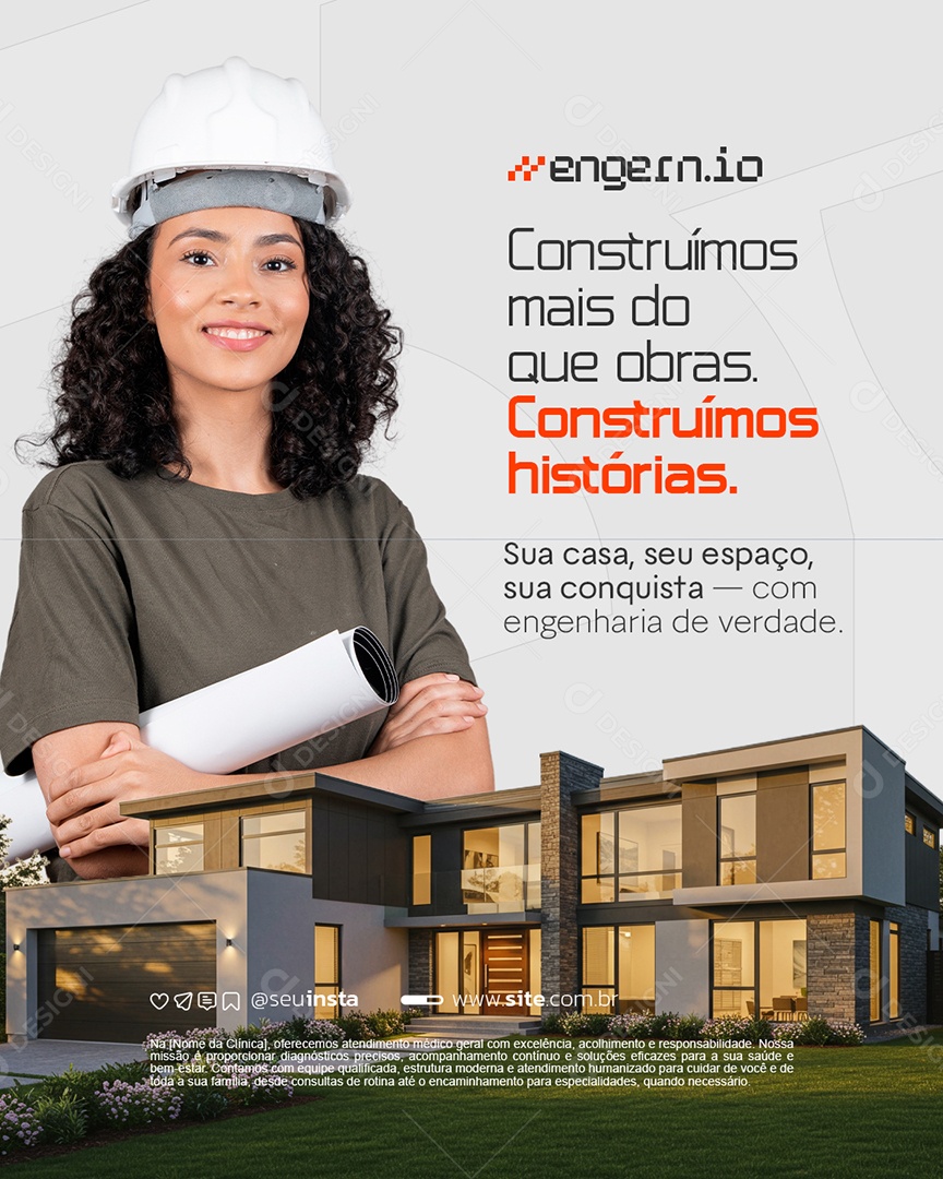Engenharia Construimos História Social Media PSD Editável