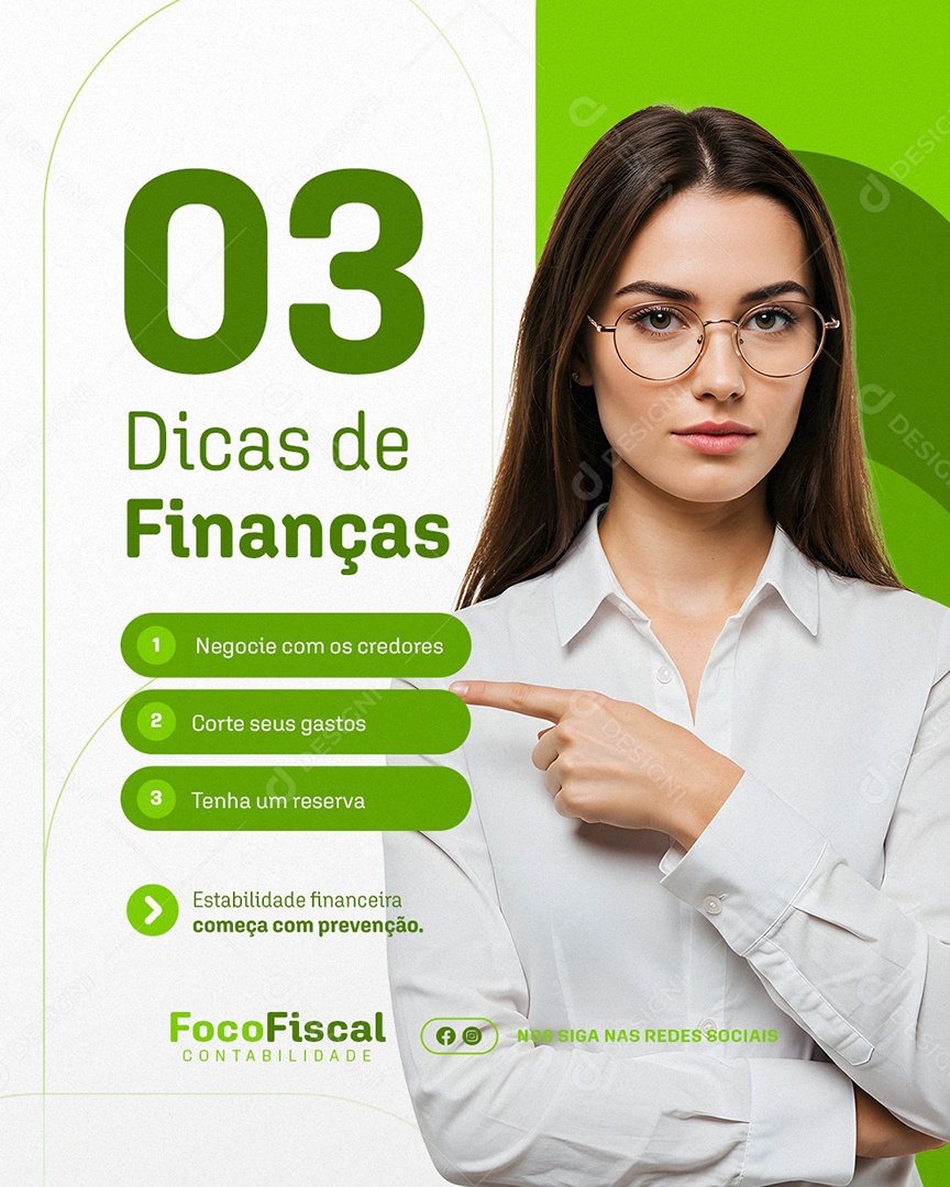 Dicas de Finanças Corte Seus Gastos Social Media PSD Editável