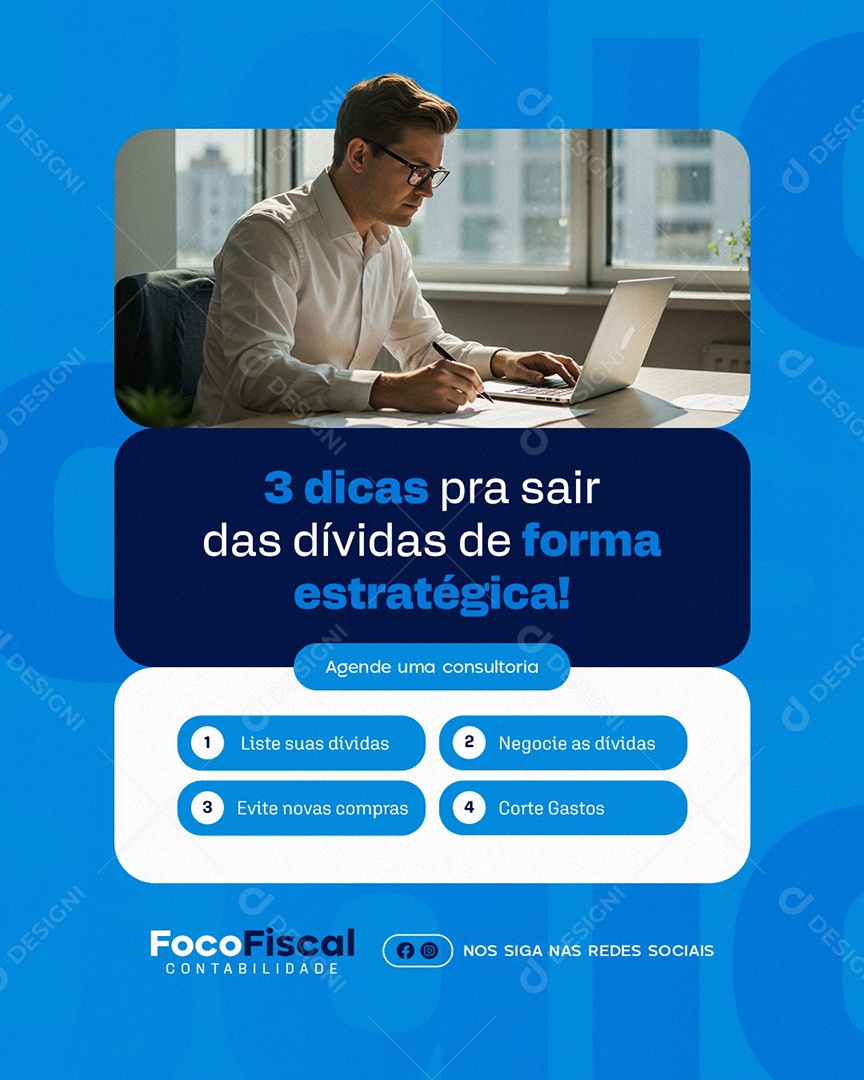 Contabilidade Dicas Para Sair das Dívidas Social Media PSD Editável
