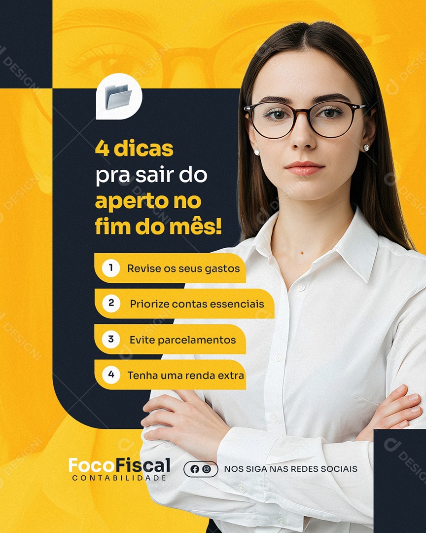 Contabilidade Dicas Pra Sair do Aperto no Fim de Mês Social Media PSD Editável