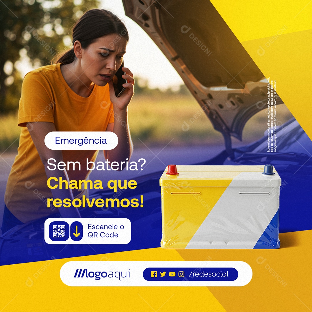 Baterias Chama Que Resolvemos Social Media PSD Editável