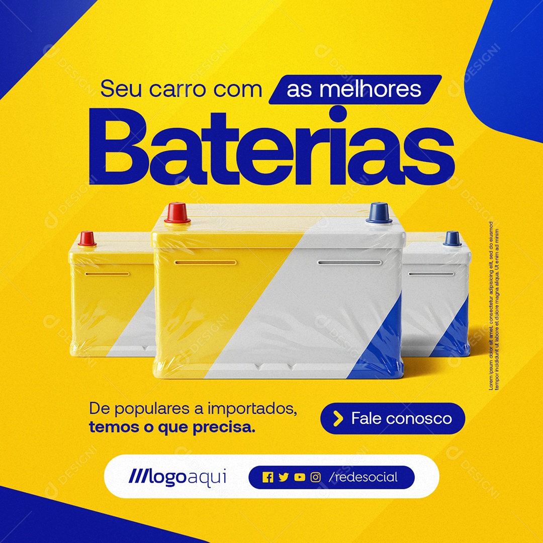 Seu Carro Com As Melhores Baterias Social Media PSD Editável