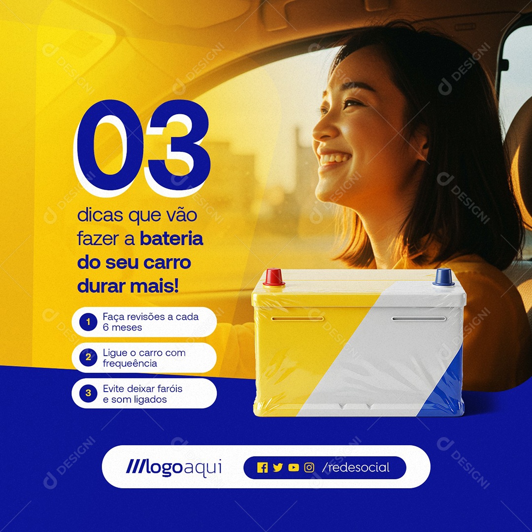 Baterias Dicas Que Vão Fazer Durar Mais Social Media PSD Editável