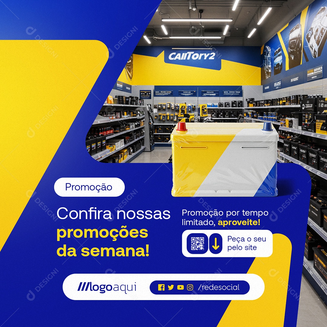 Baterias Promoções da Semana Social Media PSD Editável