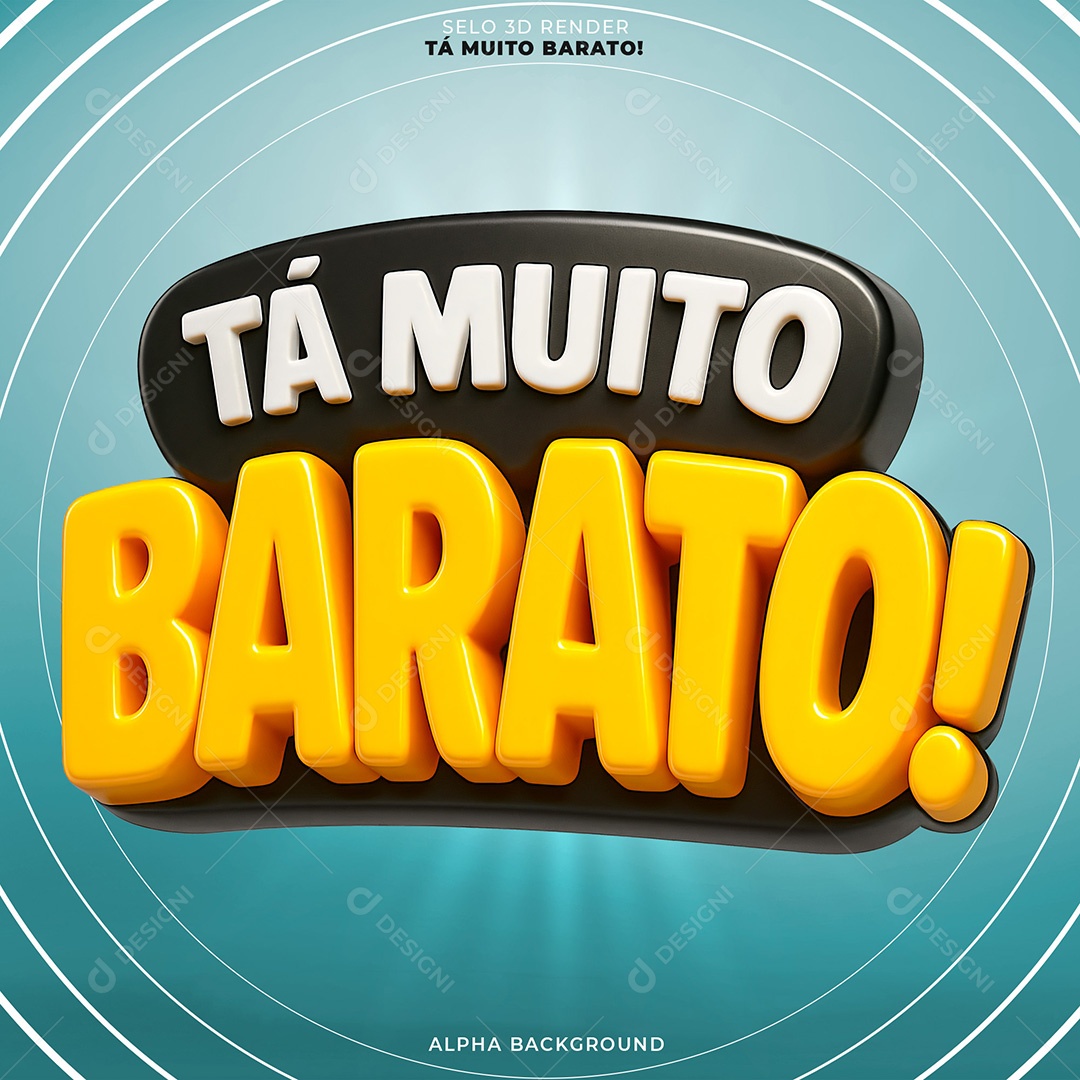 Tá Muito Barato Selo 3D para Composição PSD