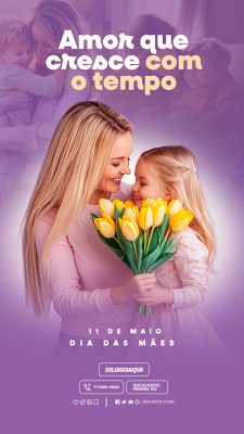 Story Feliz Dia das Mães 11 de Maio Social Media PSD Editável