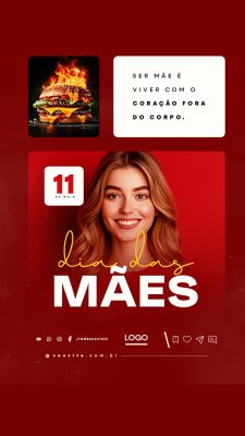 Story Feliz Dia das Mães 11 de Maio Social Media PSD Editável