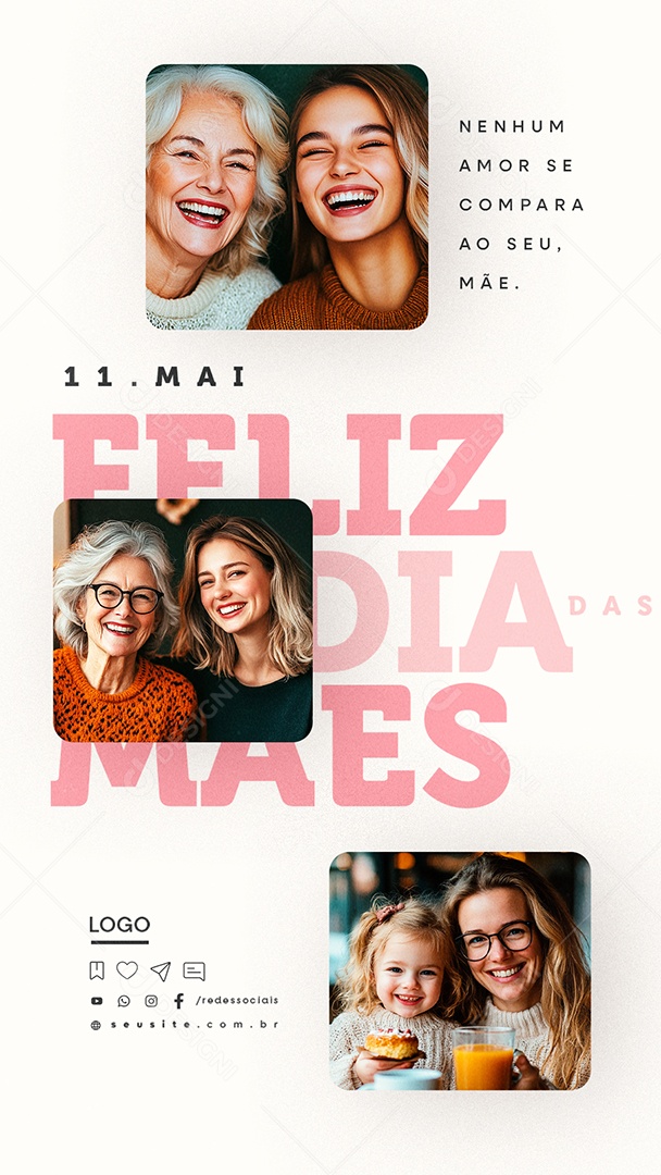 Story Feliz Dia das Mães 11 de Maio Social Media PSD Editável