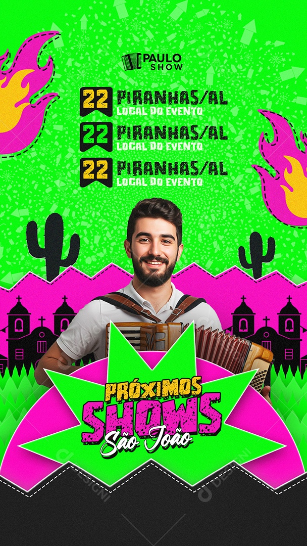 Flyer Agenda de São João Social Media Story PSD Editável