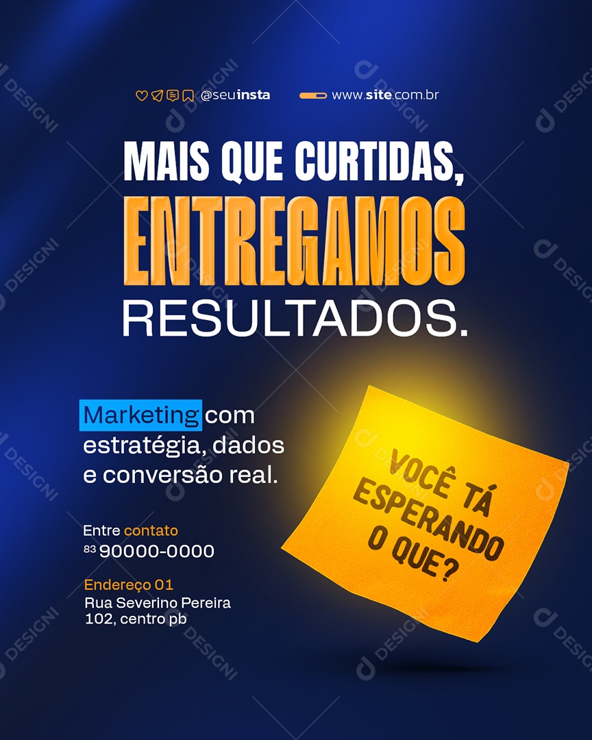 Marketing Digital Mais Que Curtidas Entregamos Resultados Social Media PSD Editável