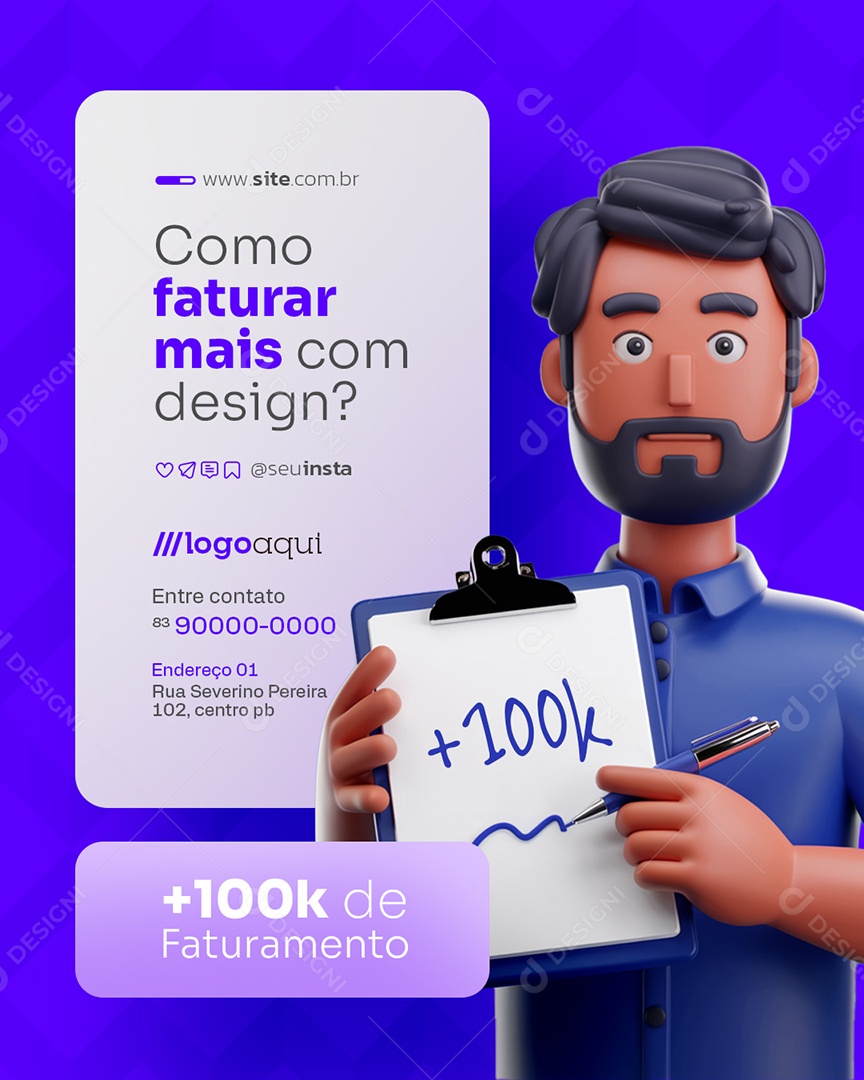 Marketing Digital Como Faturar Mais Com Design Social Media PSD Editável
