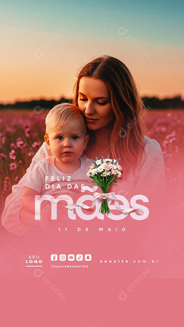 Story Feliz Dia das Mães 11 de Maio Social Media PSD Editável
