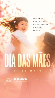 Story Feliz Dia das Mães 11 de Maio Social Media PSD Editável