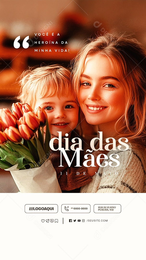 Story Feliz Dia das Mães 11 de Maio Social Media PSD Editável