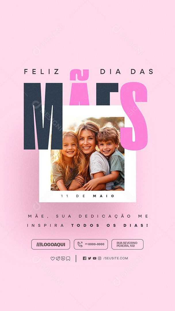 Story Feliz Dia das Mães 11 de Maio Social Media PSD Editável