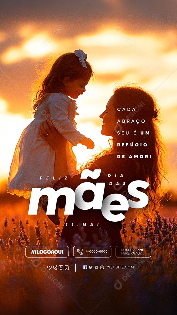 Story Feliz Dia das Mães 11 de Maio Social Media PSD Editável