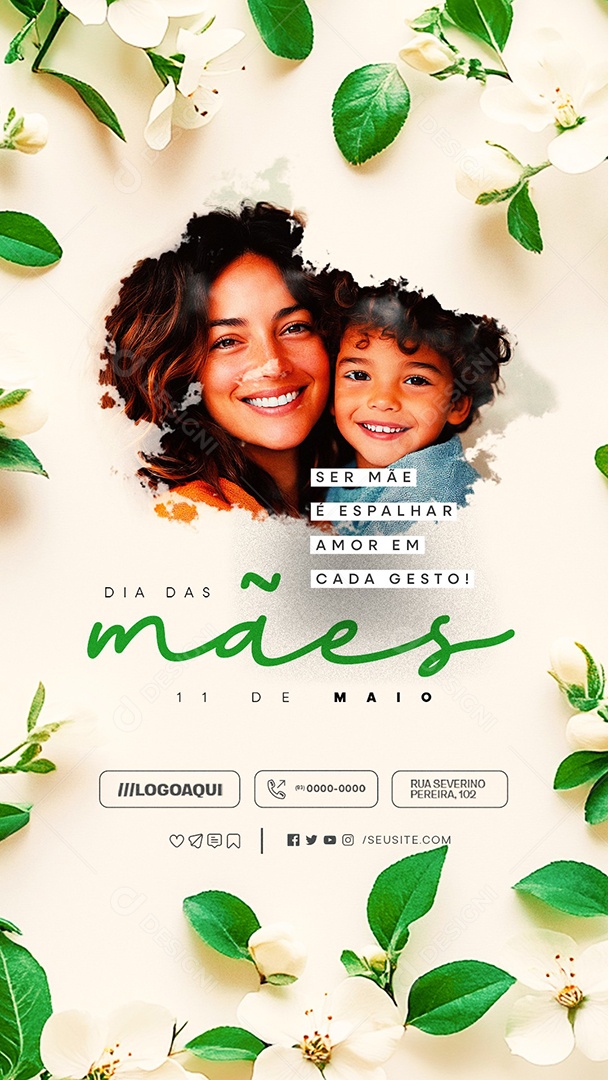 Story Feliz Dia das Mães 11 de Maio Social Media PSD Editável