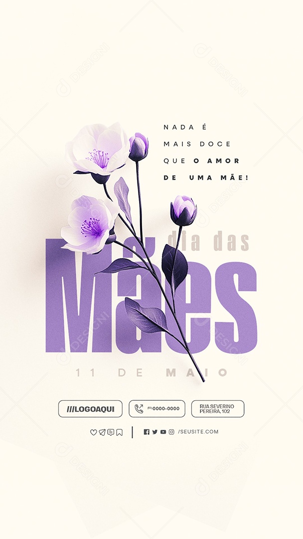 Story Feliz Dia das Mães 11 de Maio Social Media PSD Editável