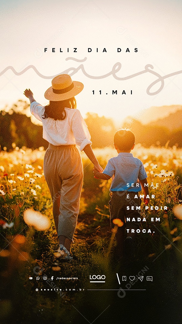 Story Feliz Dia das Mães 11 de Maio Social Media PSD Editável