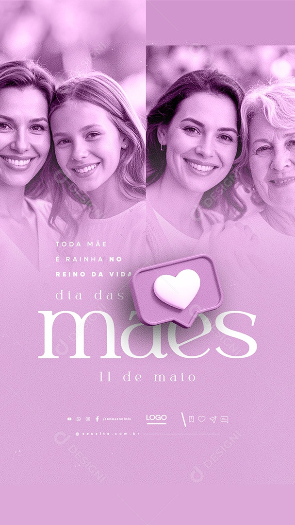 Story Feliz Dia das Mães 11 de Maio Social Media PSD Editável