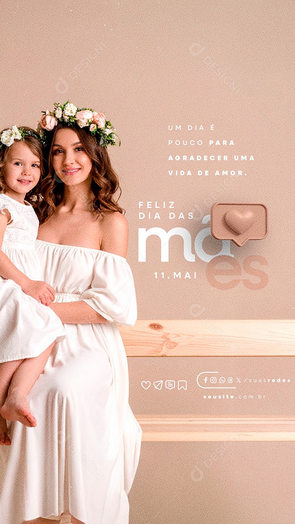 Story Feliz Dia das Mães 11 de Maio Social Media PSD Editável