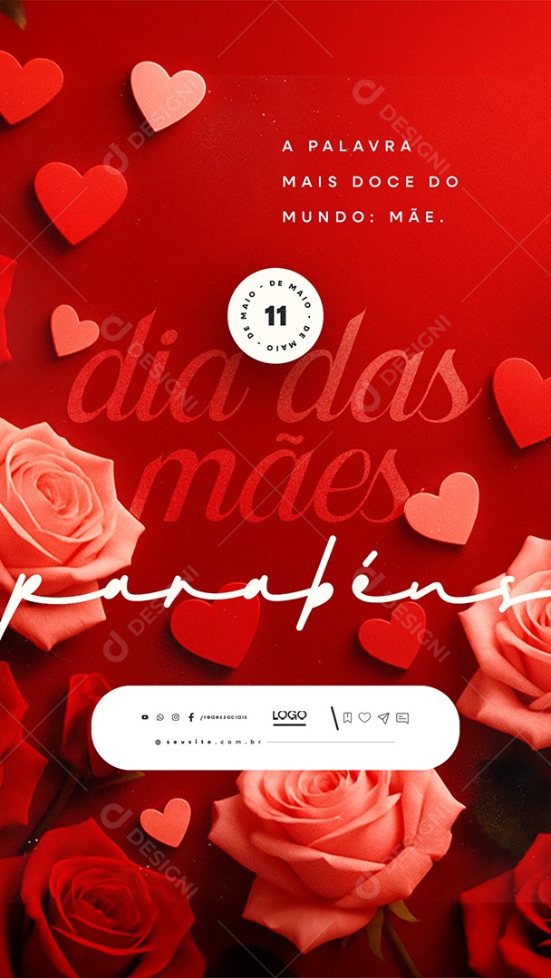 Story Feliz Dia das Mães 11 de Maio Social Media PSD Editável