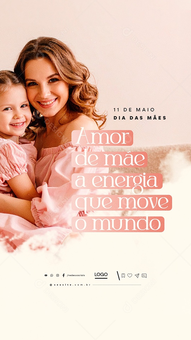 Story Feliz Dia das Mães 11 de Maio Social Media PSD Editável