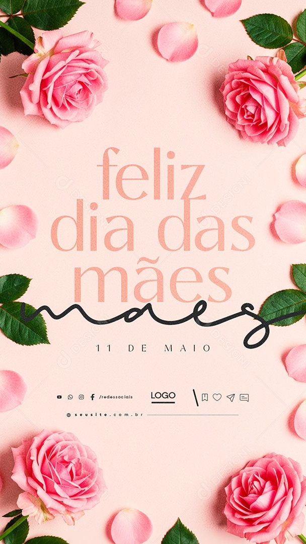 Story Feliz Dia das Mães 11 de Maio Social Media PSD Editável