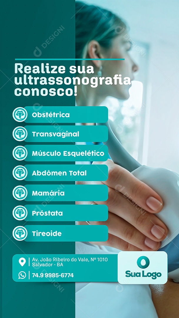 Story Exame Medico Ultrassonografia Social Media PSD Editável