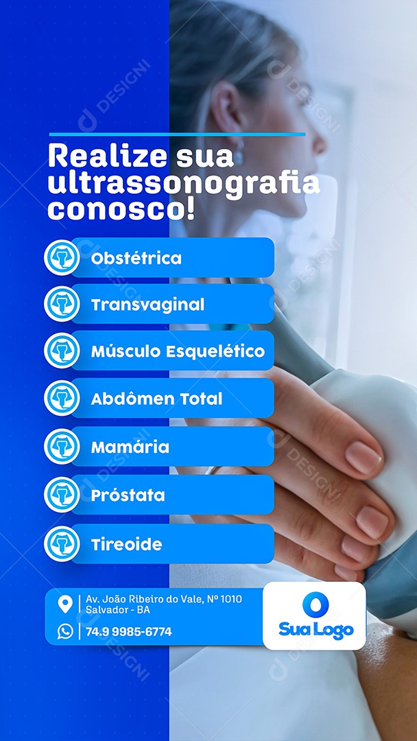 Story Exame Medico Ultrassonografia Social Media PSD Editável