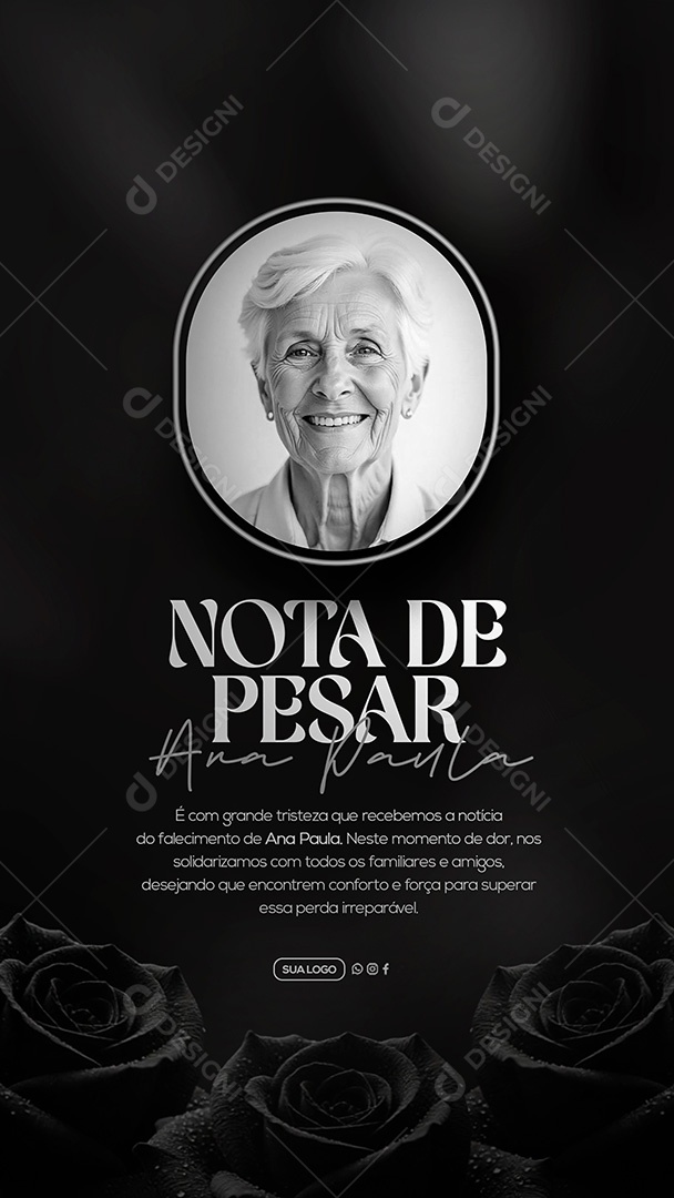 Story Nota de Pesar Social Media PSD Editável
