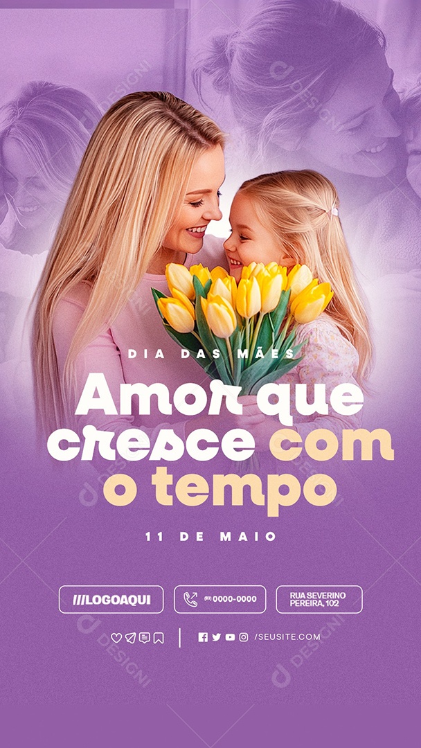 Story Feliz Dia das Mães 11 de Maio Social Media PSD Editável
