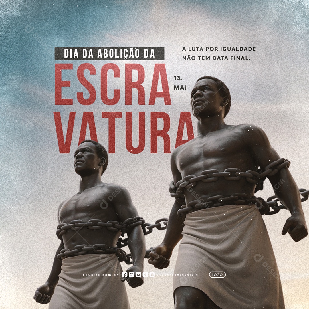 Dia da Abolição da Escravatura 13 de Maio Social Media PSD Editável