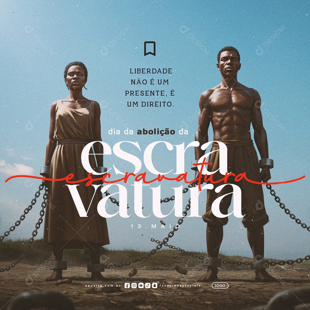 Dia da Abolição da Escravatura 13 de Maio Social Media PSD Editável