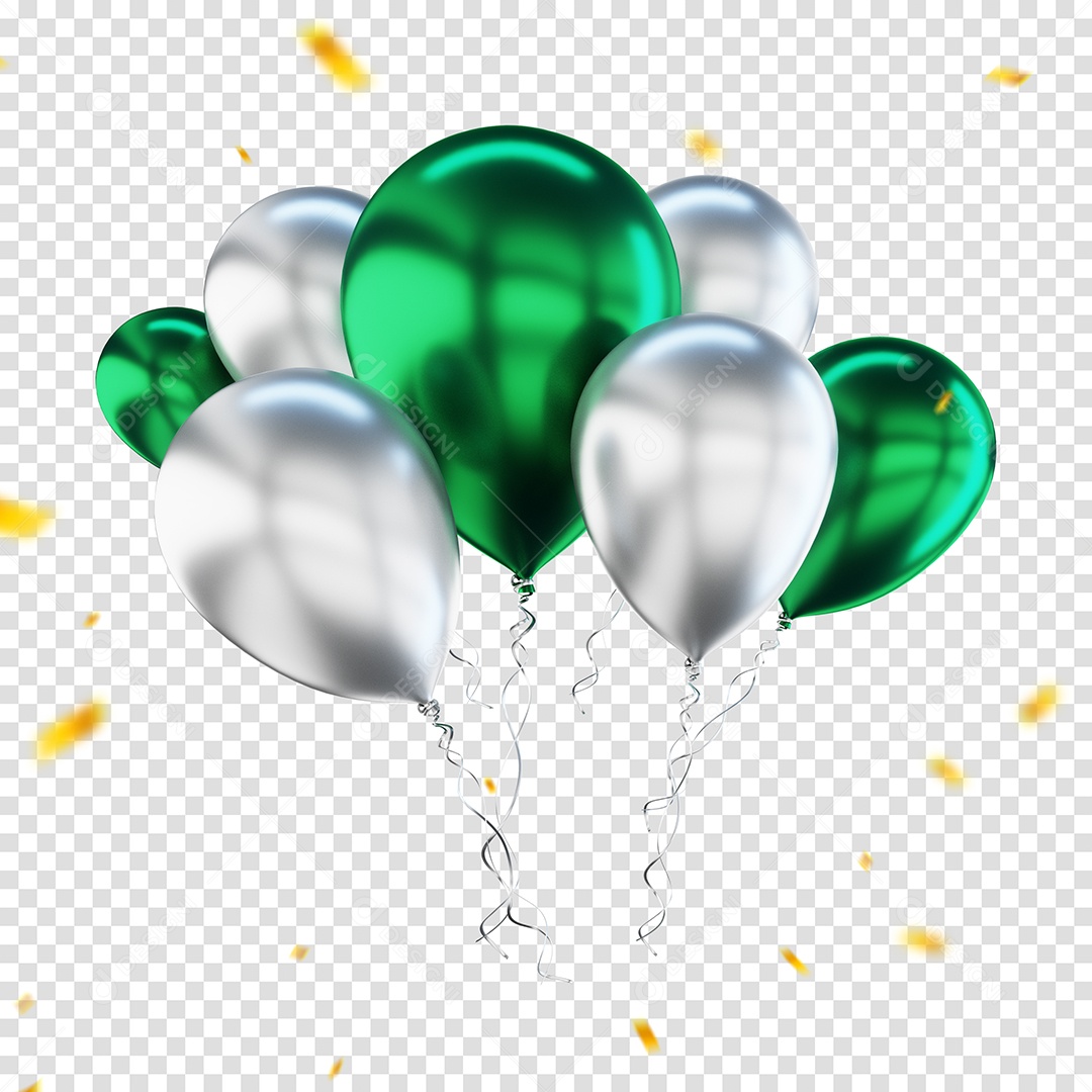 Balões Elementos 3D Para Composição PSD