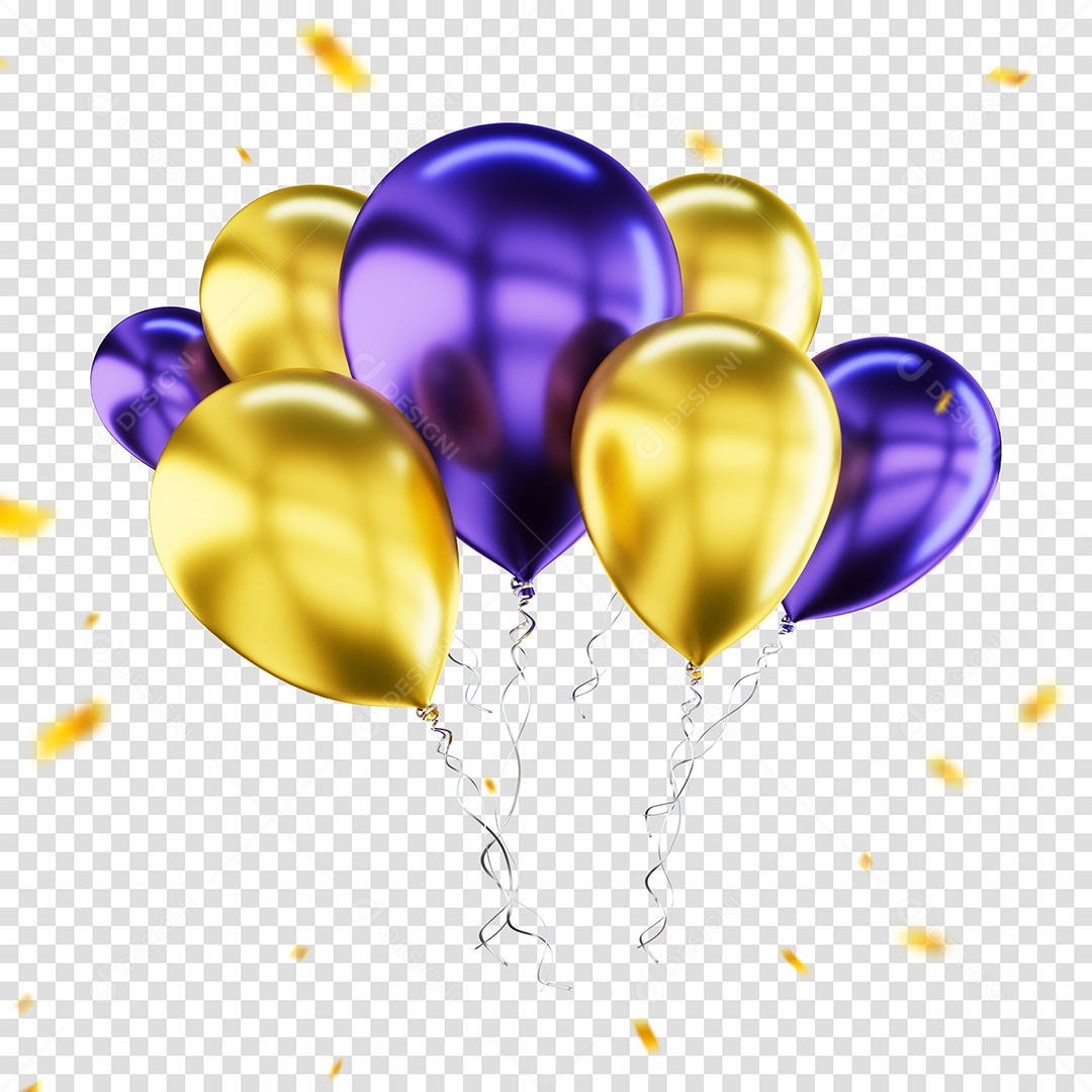 Balões Elementos 3D Para Composição PSD