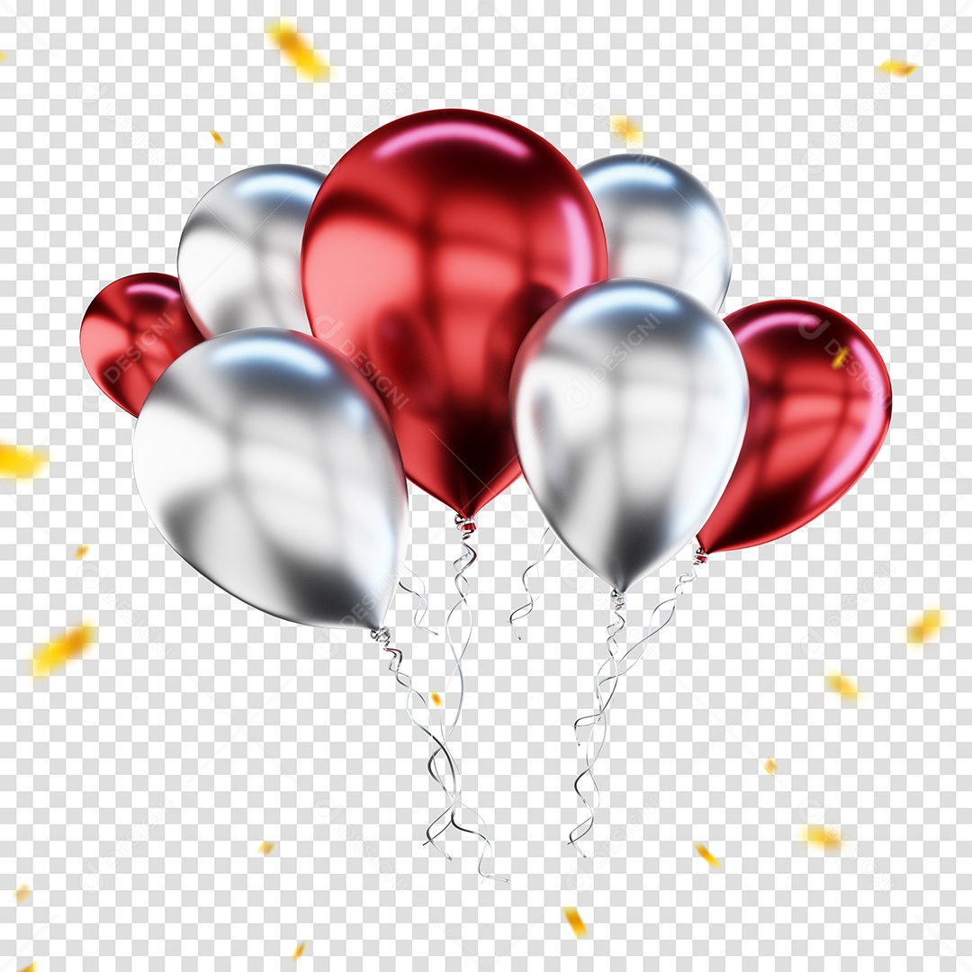 Balões Elementos 3D Para Composição PSD