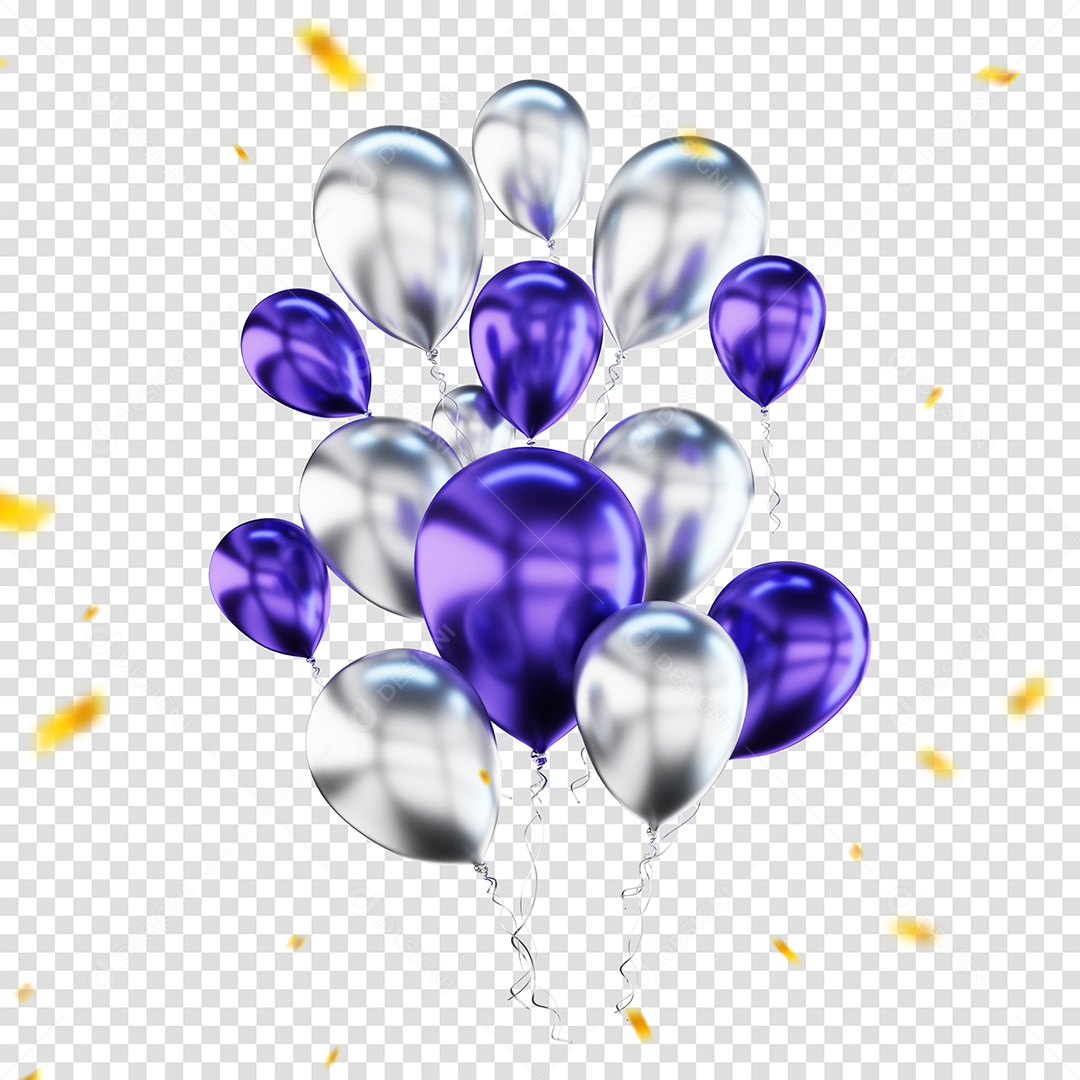 Balões Elementos 3D Para Composição PSD