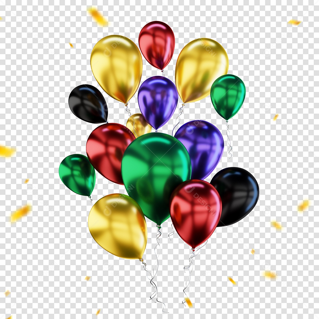 Balões Elementos 3D Para Composição PSD