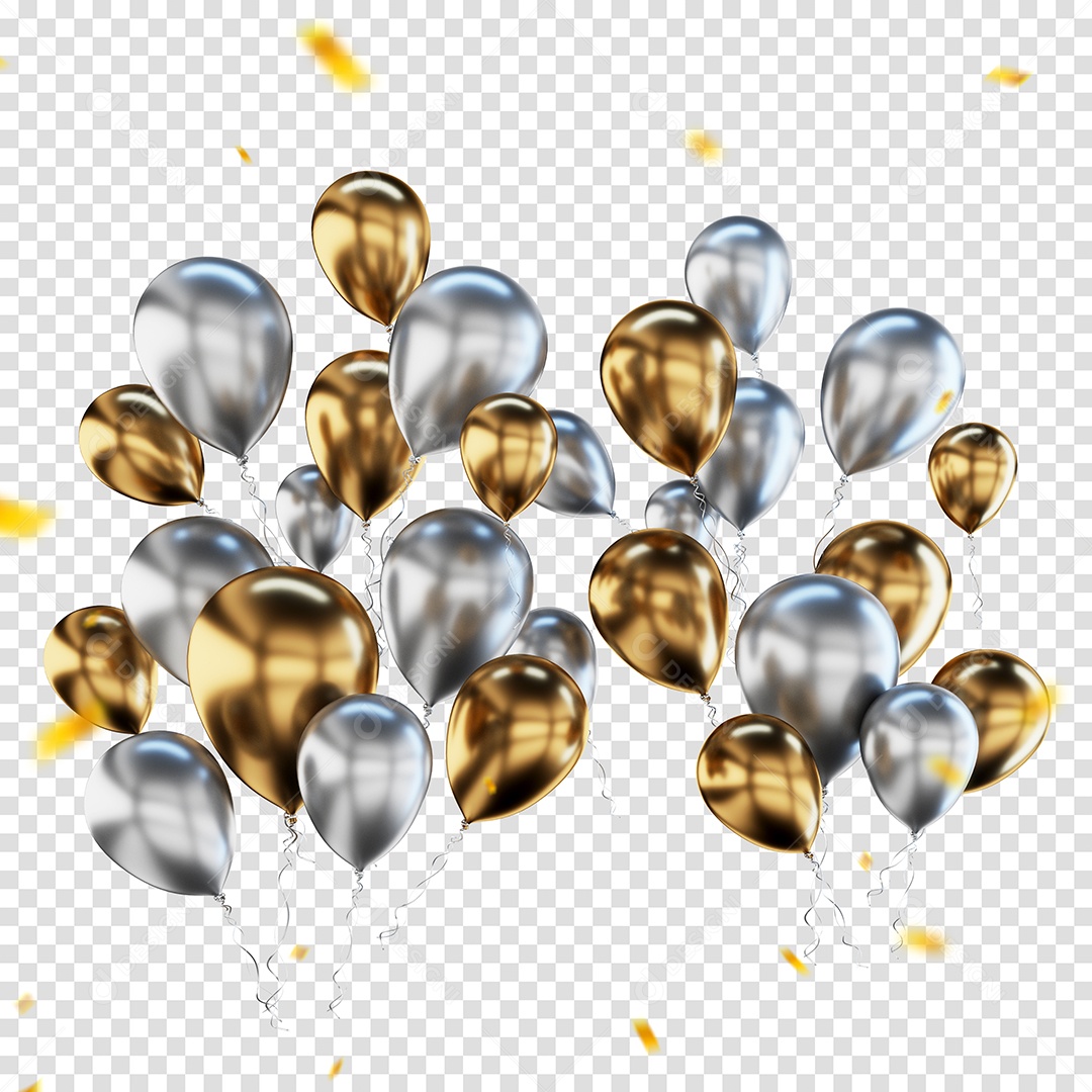 Balões  Elementos 3D Para Composição PSD