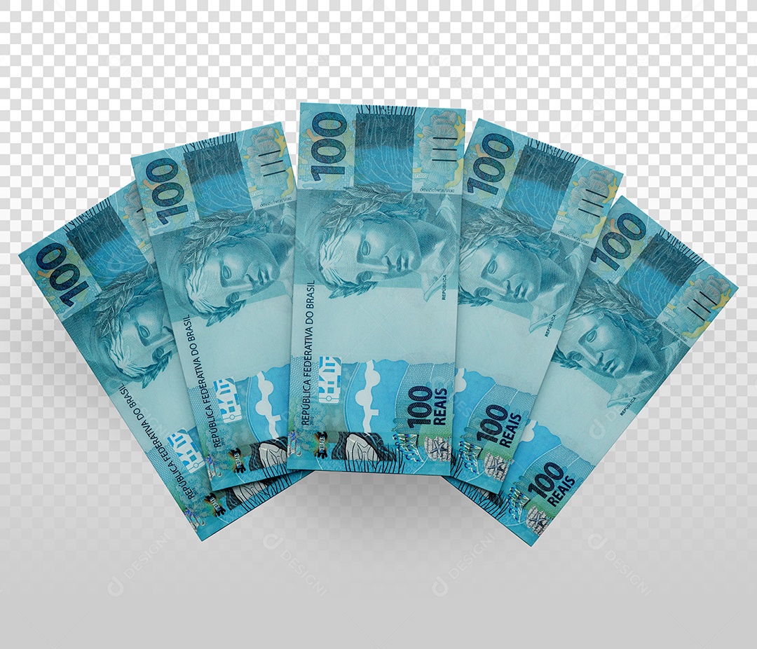 Nota de 100 Reais Dinheiro Elemento 3D Para Composição PSD