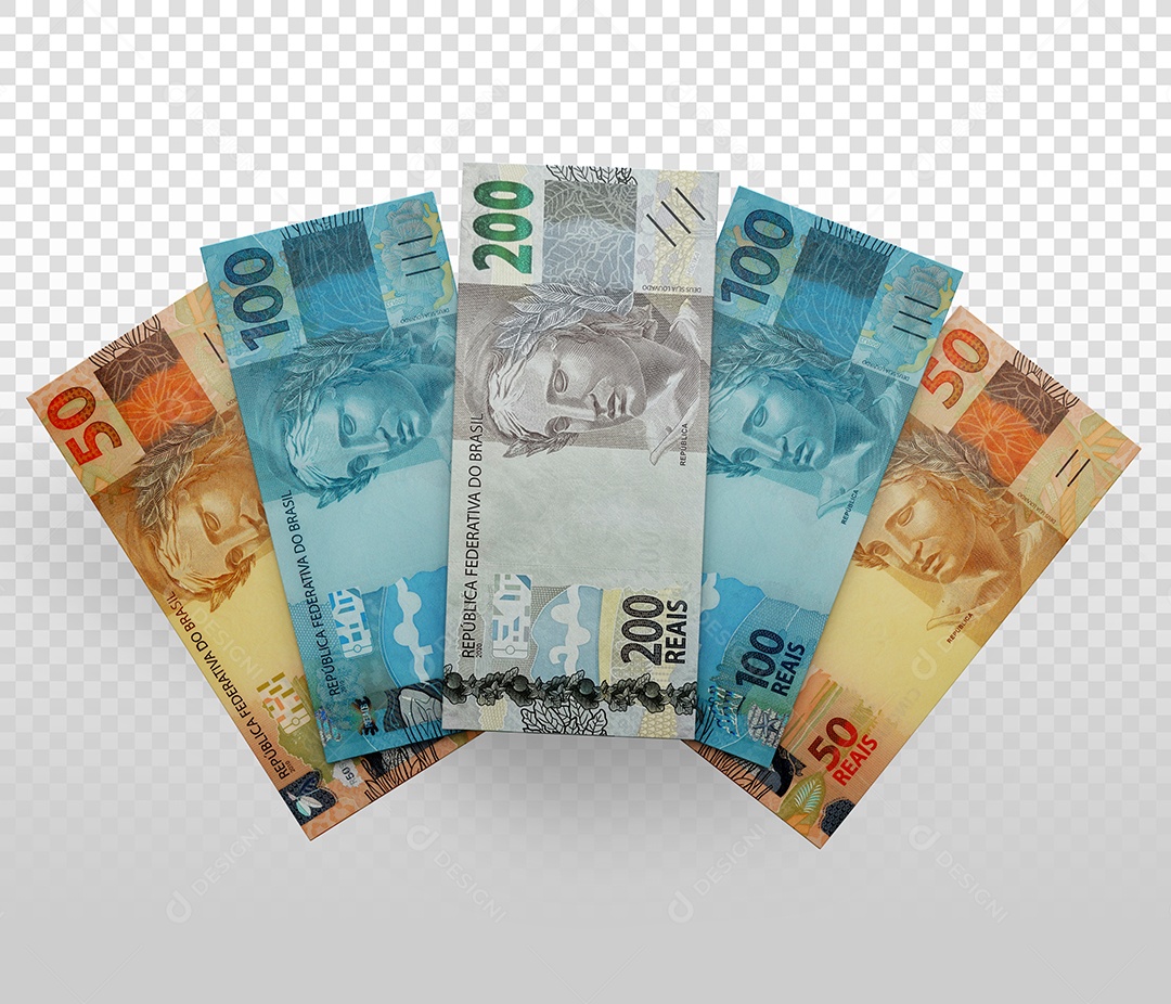 Nota de 100 Reais Dinheiro Elemento 3D Para Composição PSD