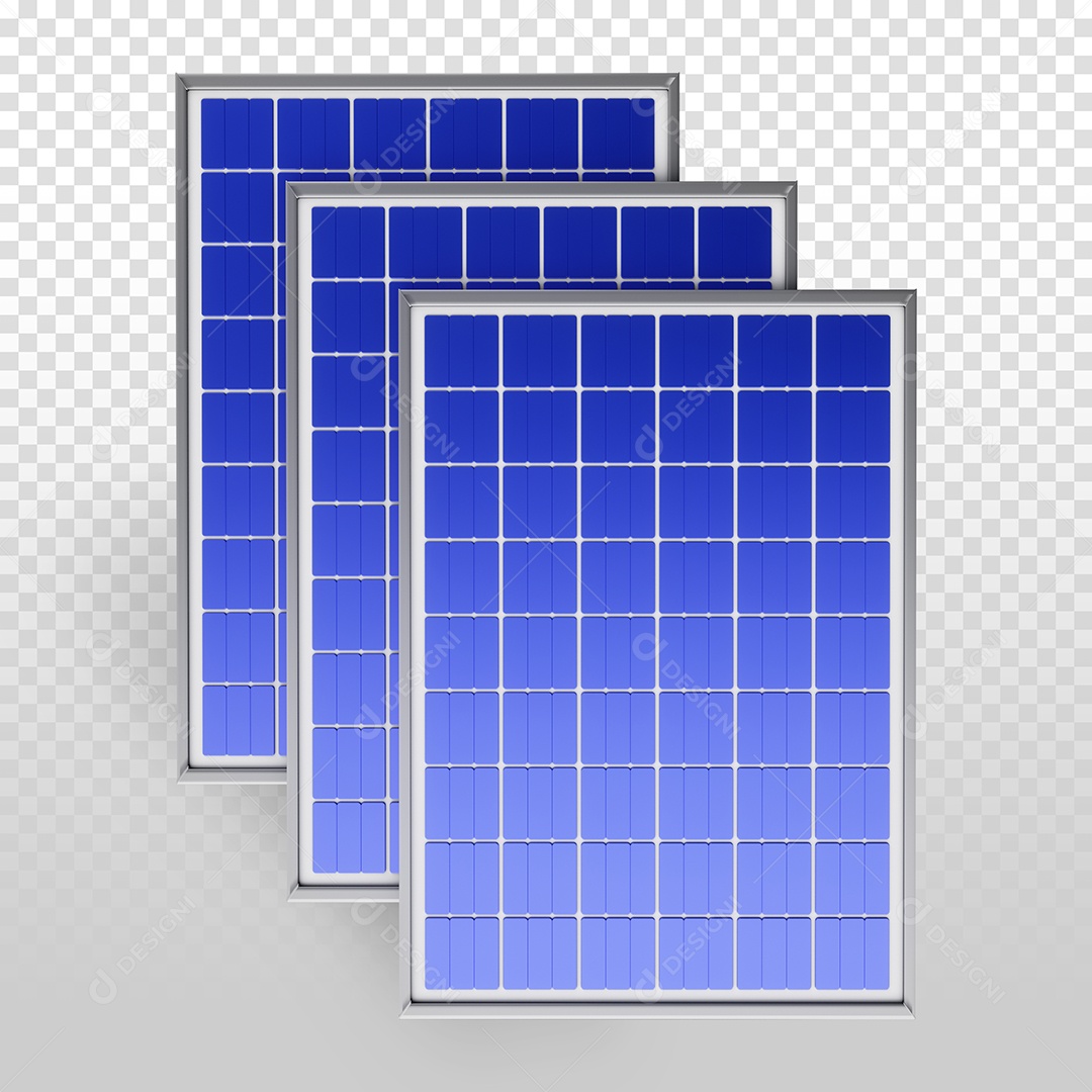Placa de Energia Solar Elemento 3D Para composição PSD