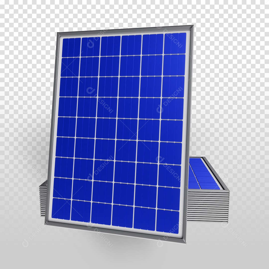 Placa de Energia Solar Elemento 3D Para Composição PSD