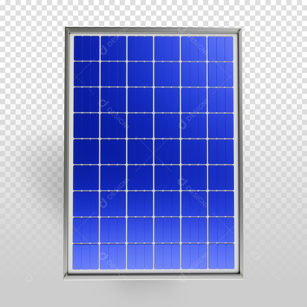 Placa de Energia Solar Elemento 3D para Composição PSD