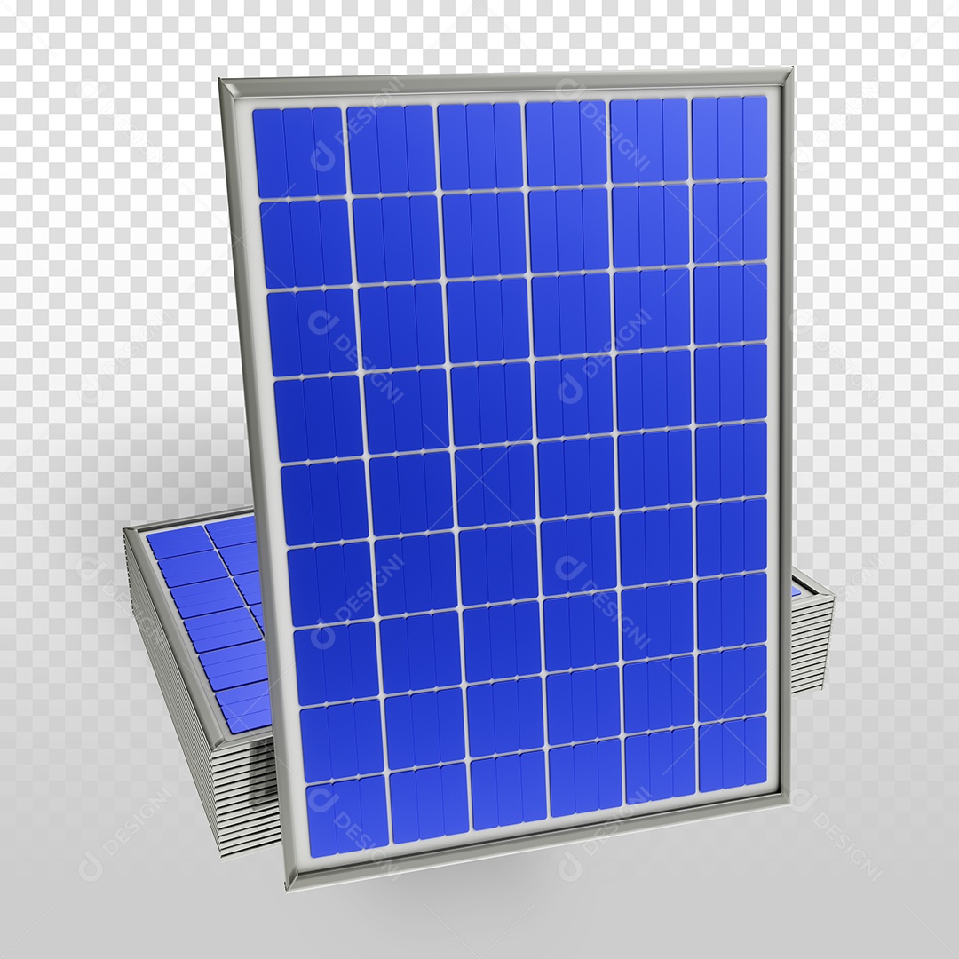 Placa de Energia Solar Elemento 3D Para Composição PSD