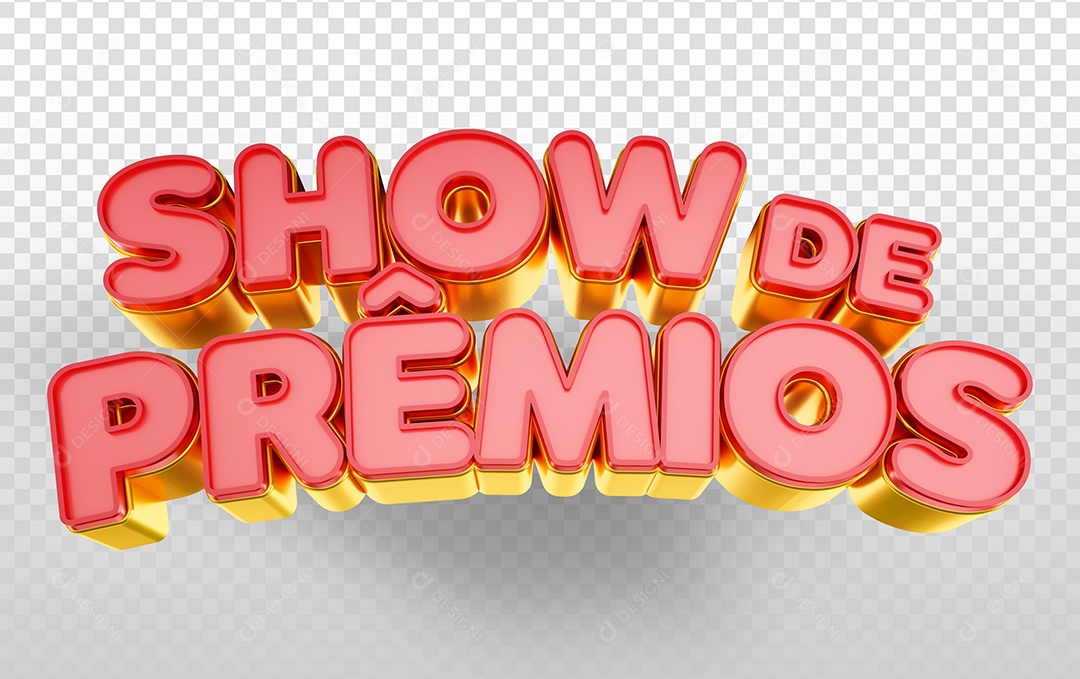 Show de Prêmios Texto 3D Para Composição PSD