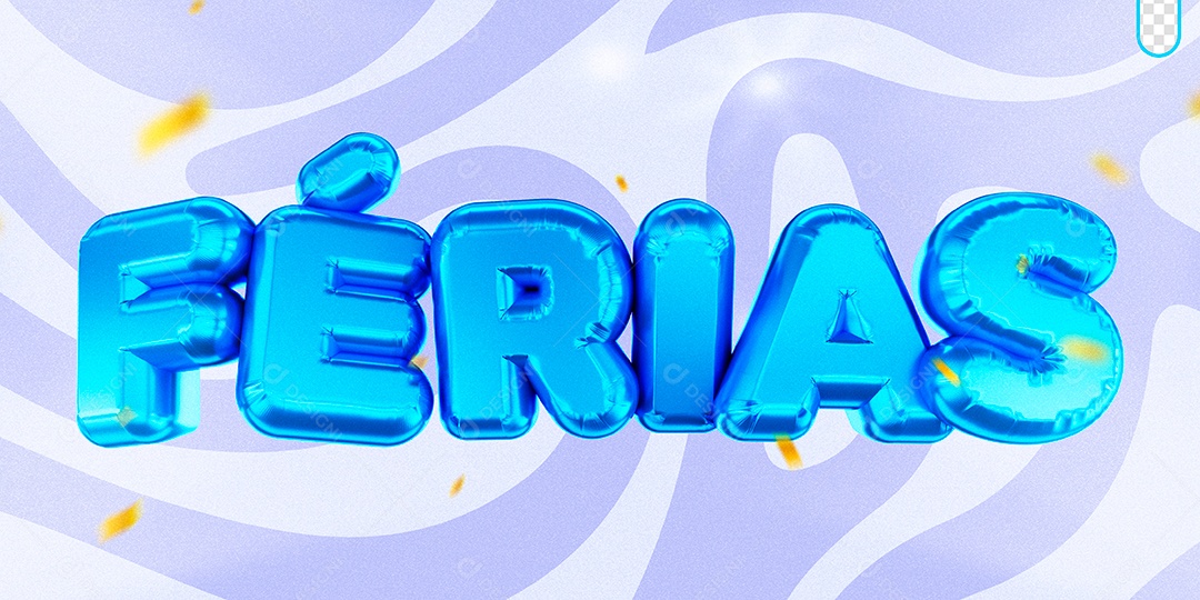 Texto 3D Férias Para Composição PSD